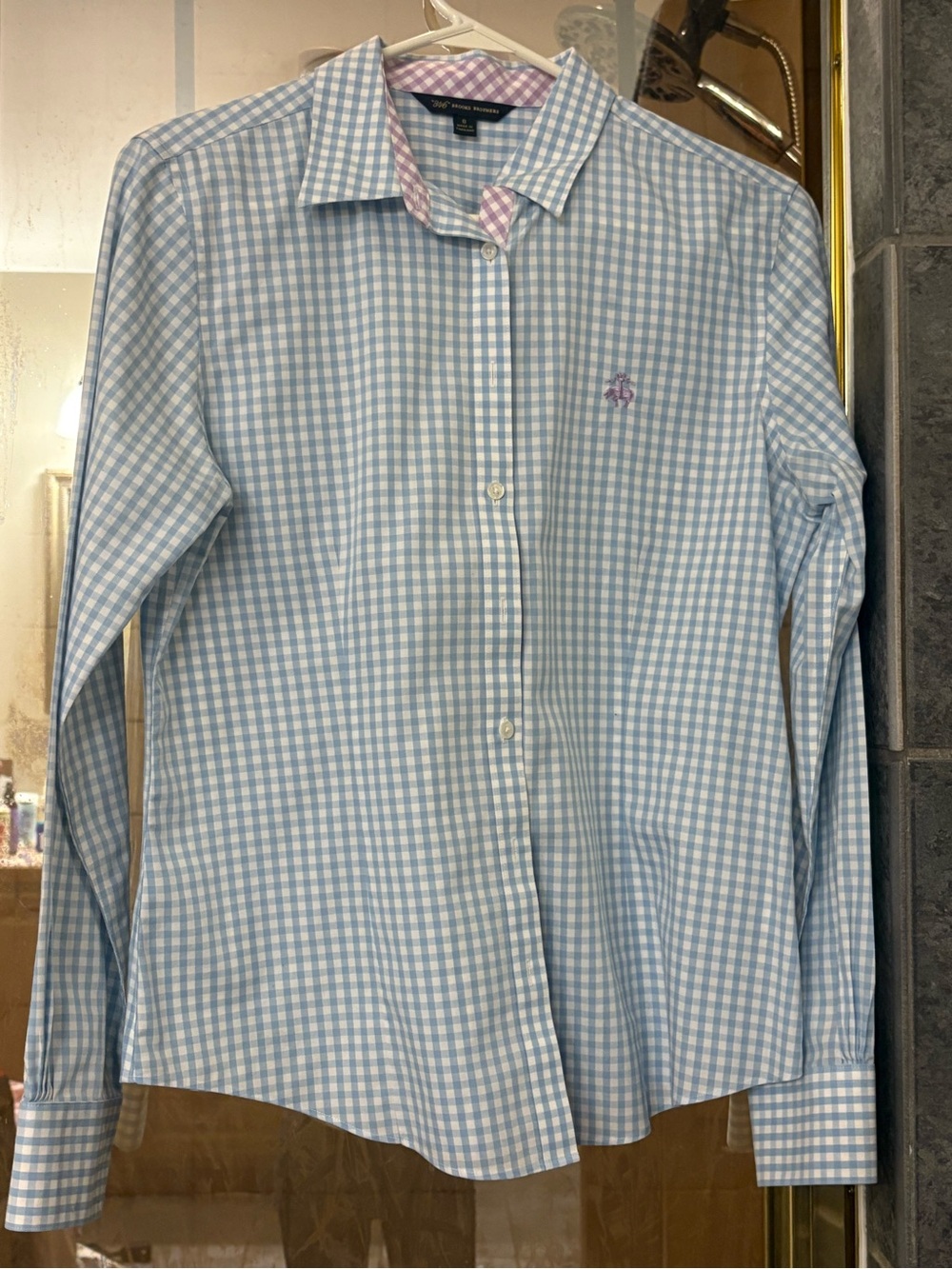 Brooks Brothers Blue and White Gingham Button-Down Shirt